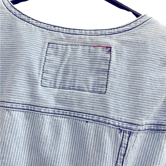 Vintage OUTLAW Western Denim Dress Striped Size 7 - Picture 6 of 8
